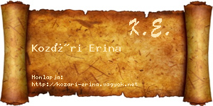 Kozári Erina névjegykártya